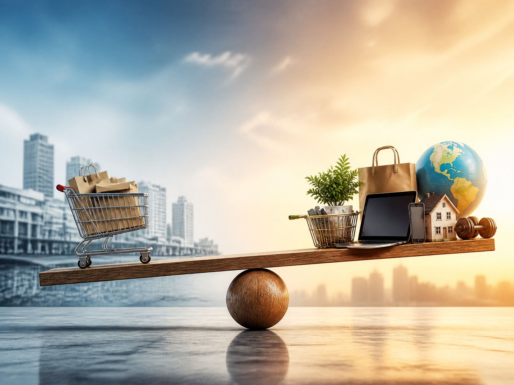Retail goods and digital commerce balanced between established and emerging markets